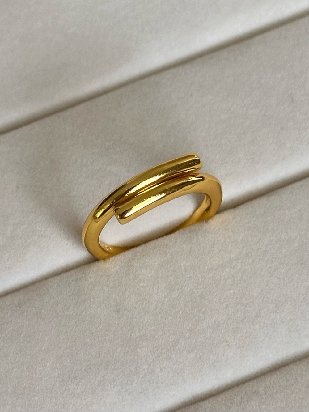 New! 925 Sterling Silver Gold Minimalist Open Bar Ring